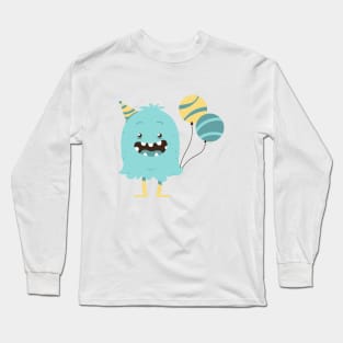 blue party celebraion monster Long Sleeve T-Shirt